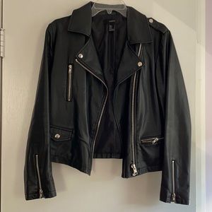 F21 |Black Faux Leather Jacket